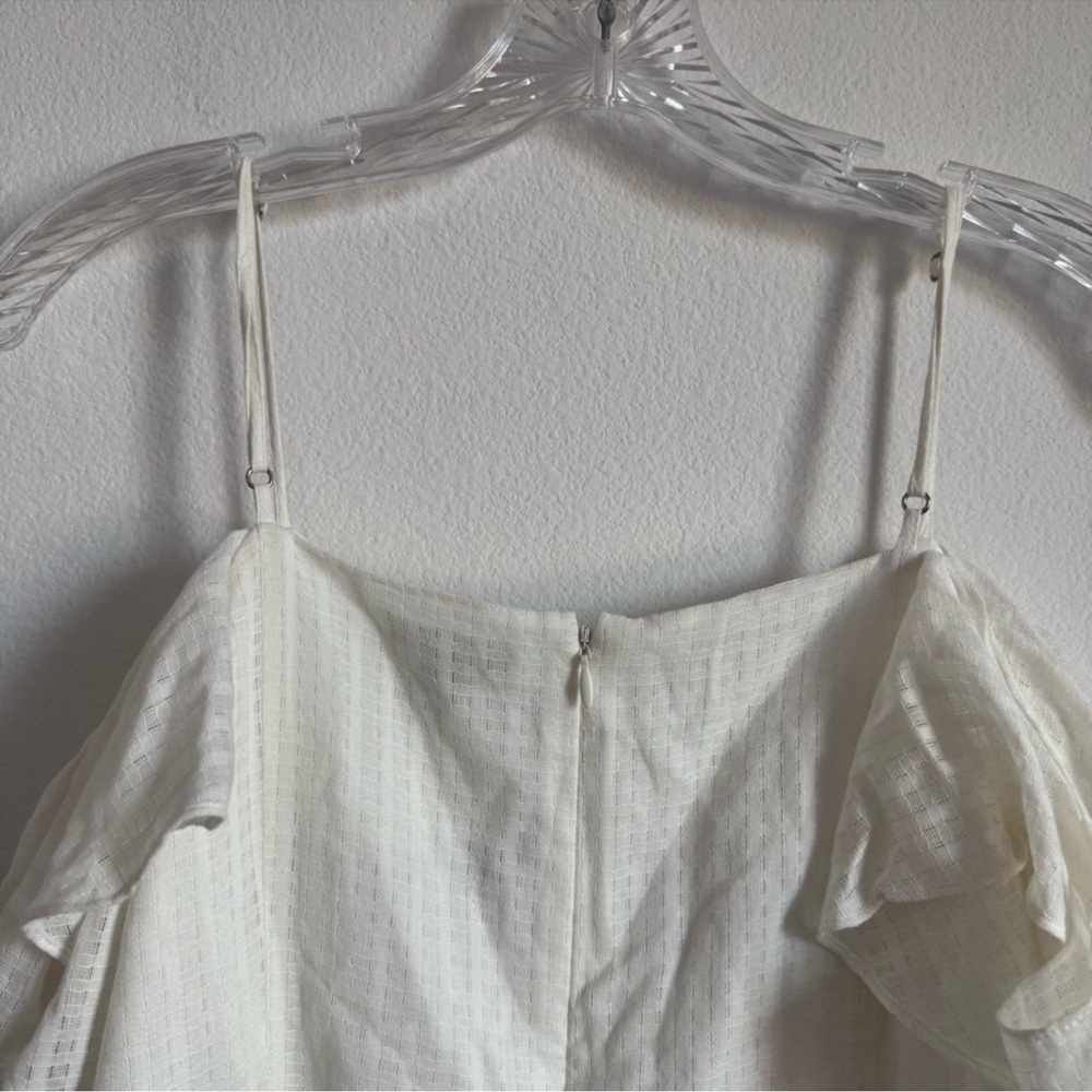 H by Halston‎ Cold Shoulder White Midi Dress Size: 8 - Picture 6 of 9